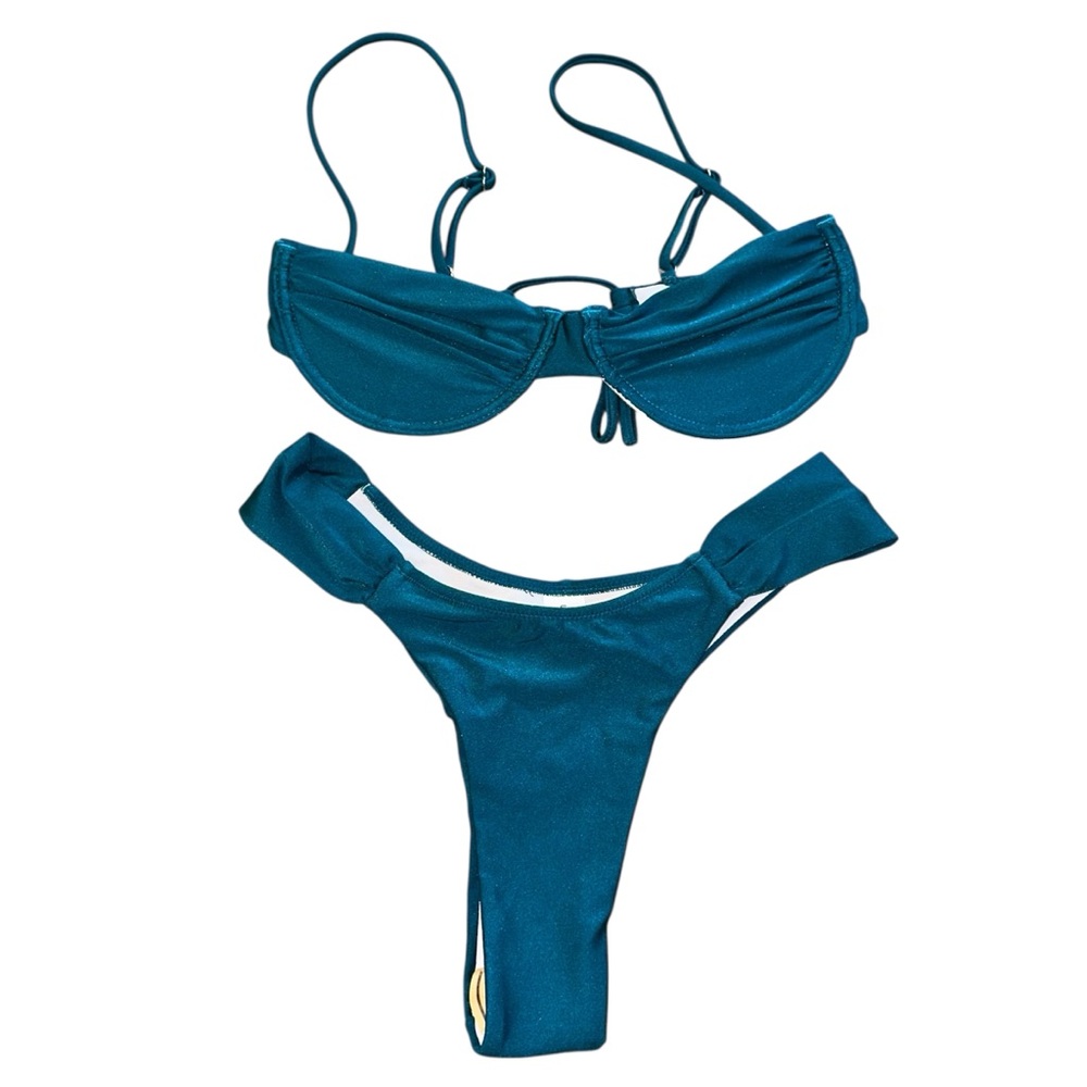 Shein Teal Women's Bikini Swimwear Set Women’s Small